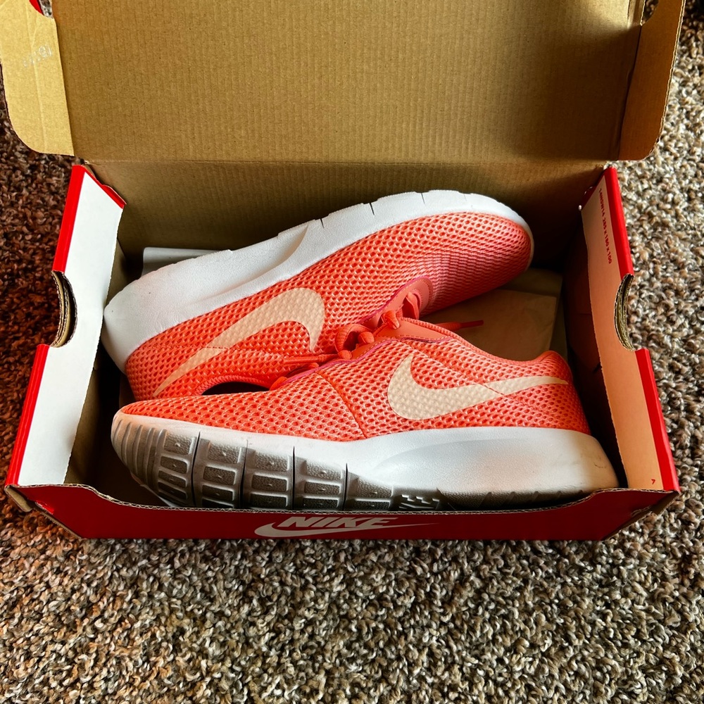 Nike Orange and White Athletic Shoes